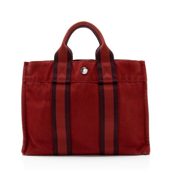Hermes Canvas Herline PM Tote - Picture 1 of 10